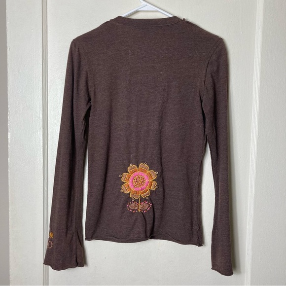 Johnny Was joystick brown floral heavy embroidered top womens S hippie boho - Picture 7 of 9